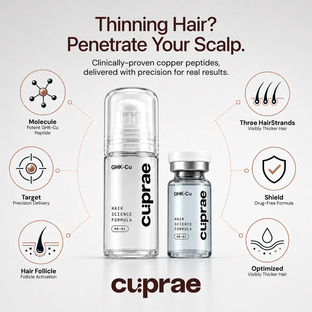 Cuprae product set with serum vials and micro-infusion stamp